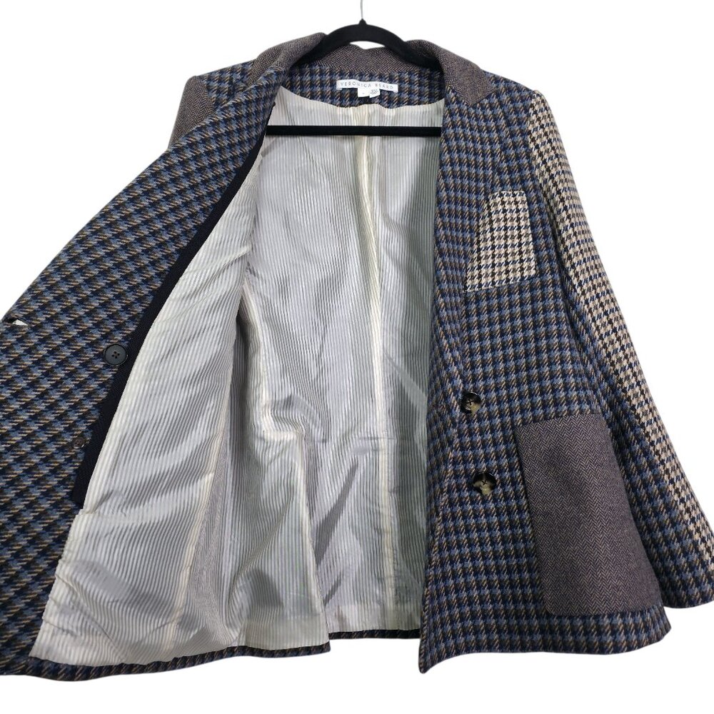 Veronica Beard Faustine Blazer Houndstooth Blue M… - image 8